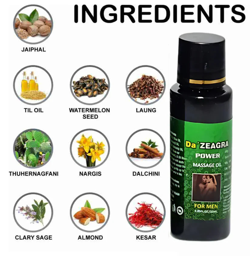 Da Zeagra Herbal Power Massage Oil - New Formula By Dr Sharafat Ali